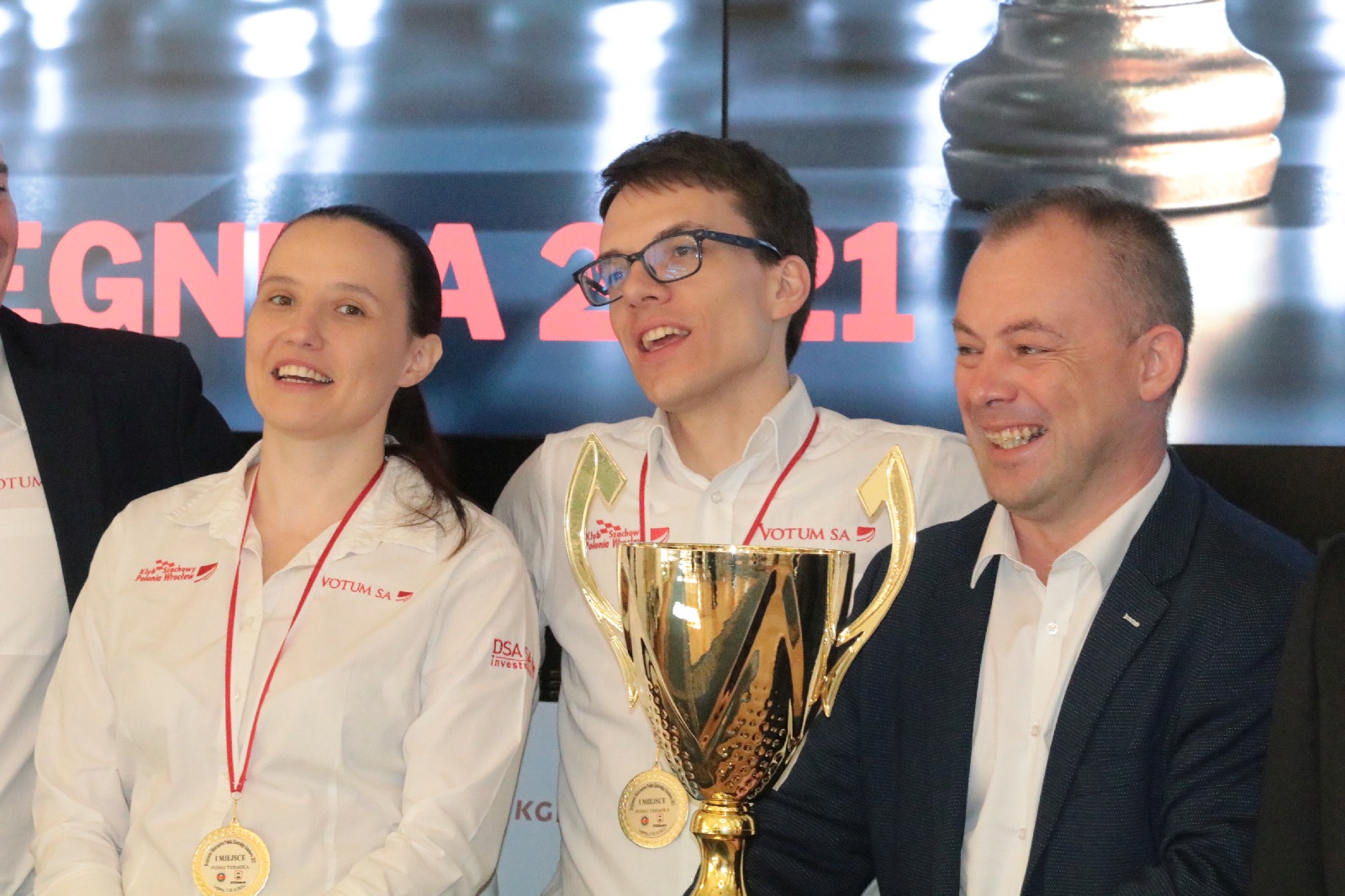 Zakończenie Ekstraligi Szachowej 2021. Wręczenie pucharów
