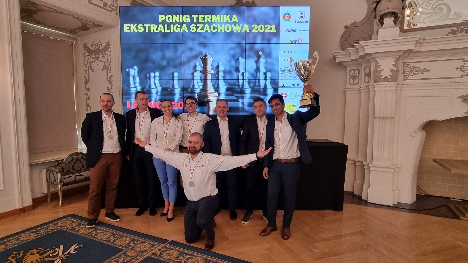 Zakończenie Ekstraligi Szachowej 2021. Wręczenie pucharów