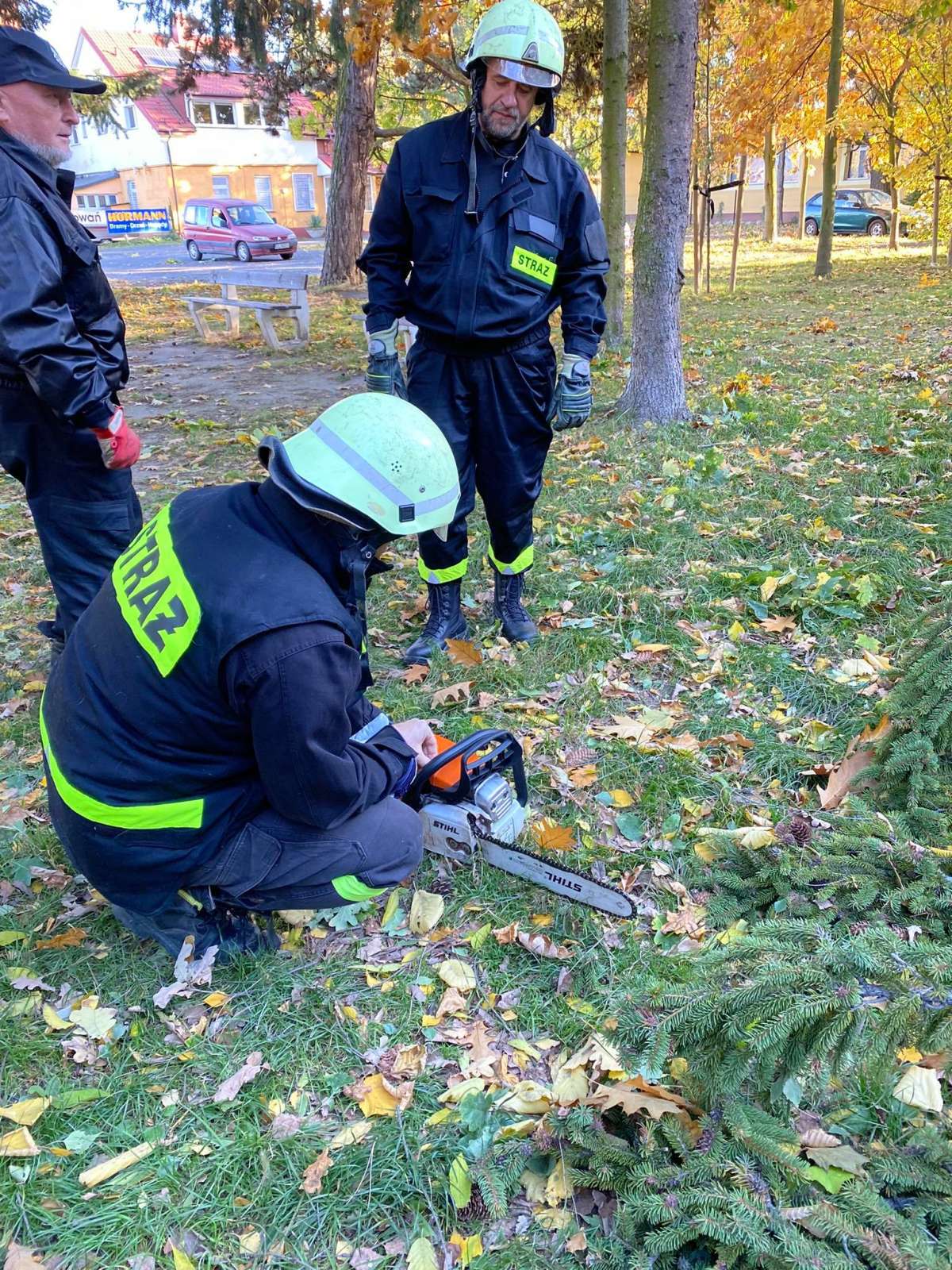 Klub Płetwonurków OSP-ORW „Pinoter” w akcji podczas wichury