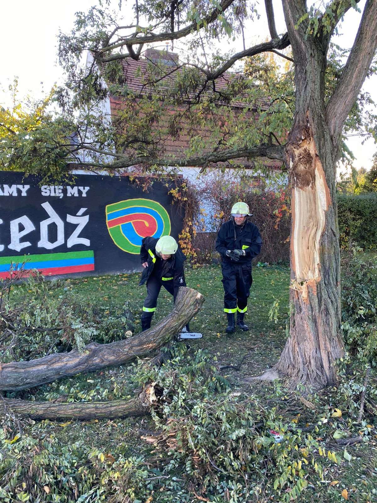 Klub Płetwonurków OSP-ORW „Pinoter” w akcji podczas wichury