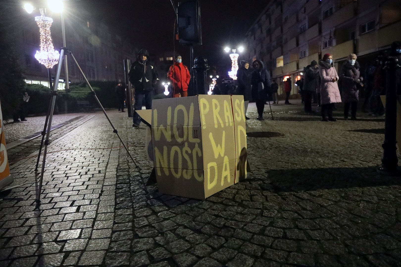 Legnicki protest w obronie wolnych mediów