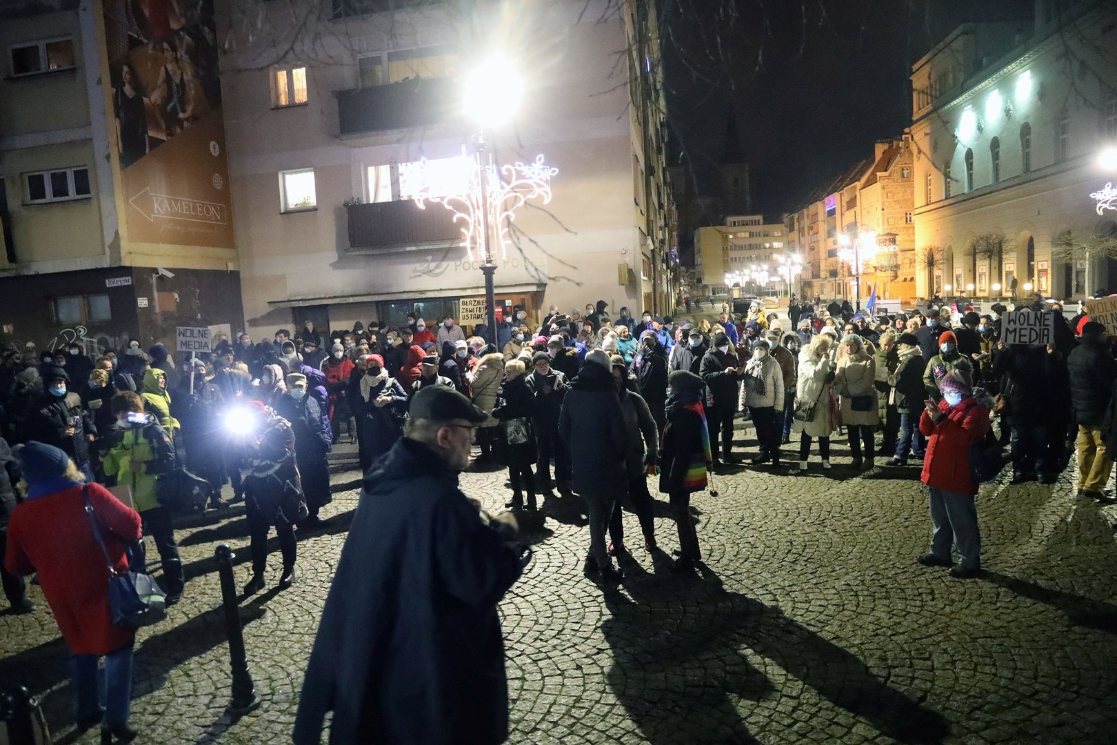 Legnicki protest w obronie wolnych mediów