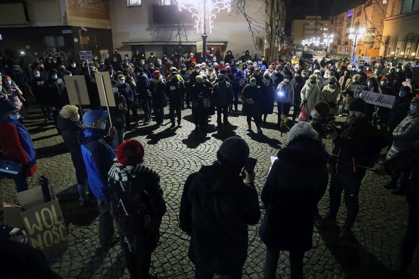 Legnicki protest w obronie wolnych mediów