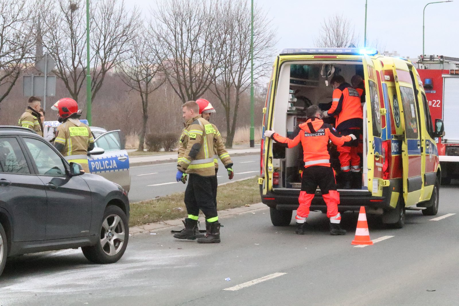 Potrącenie rowerzysty na Piłsudskiego. Rowerzysta ciężko ranny