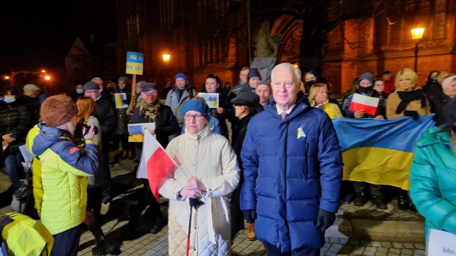 Wiec poparcia dla Ukrainy, która stanęła w obliczu wojny
