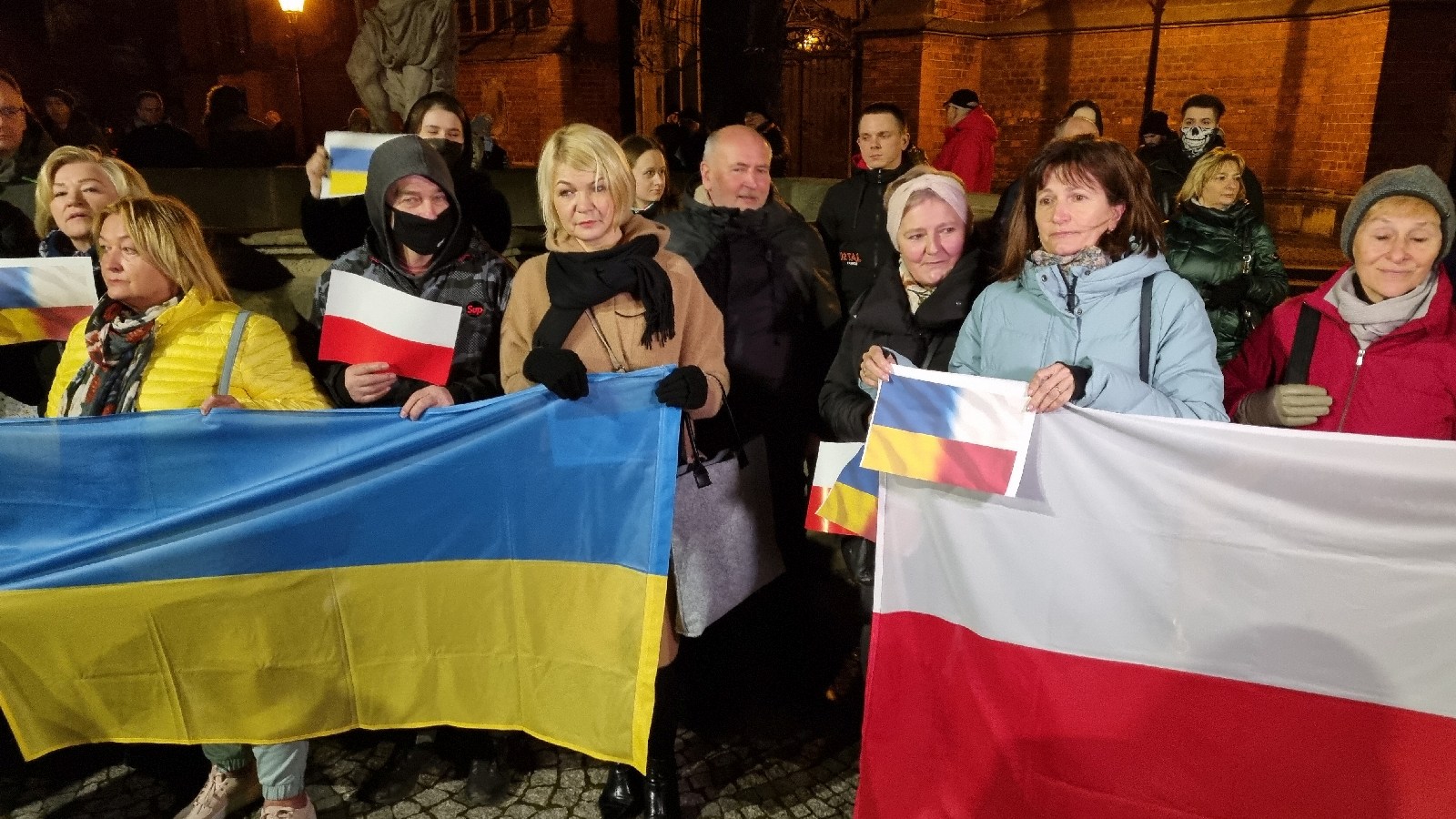 Wiec poparcia dla Ukrainy, która stanęła w obliczu wojny