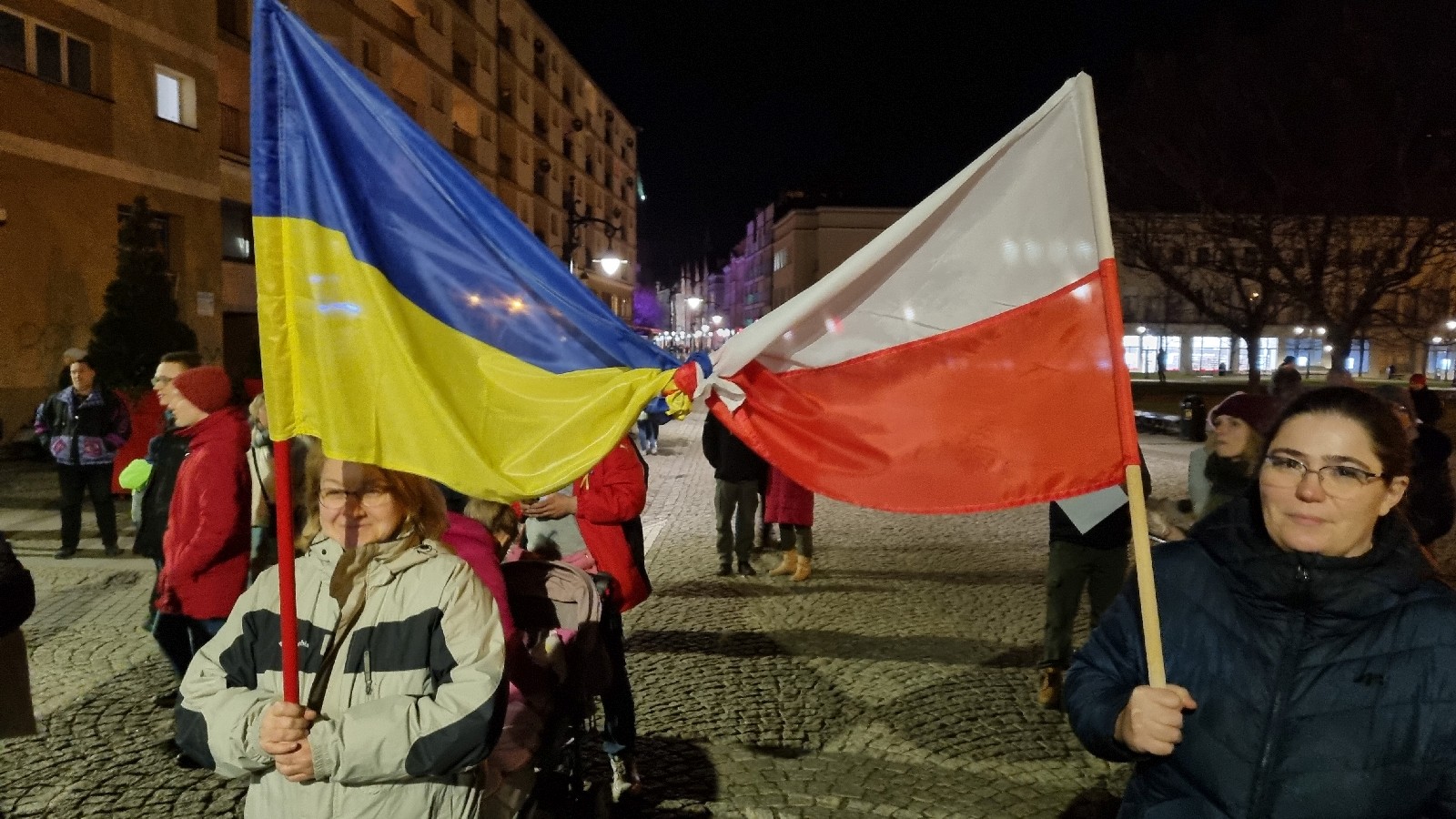 Wiec poparcia dla Ukrainy, która stanęła w obliczu wojny