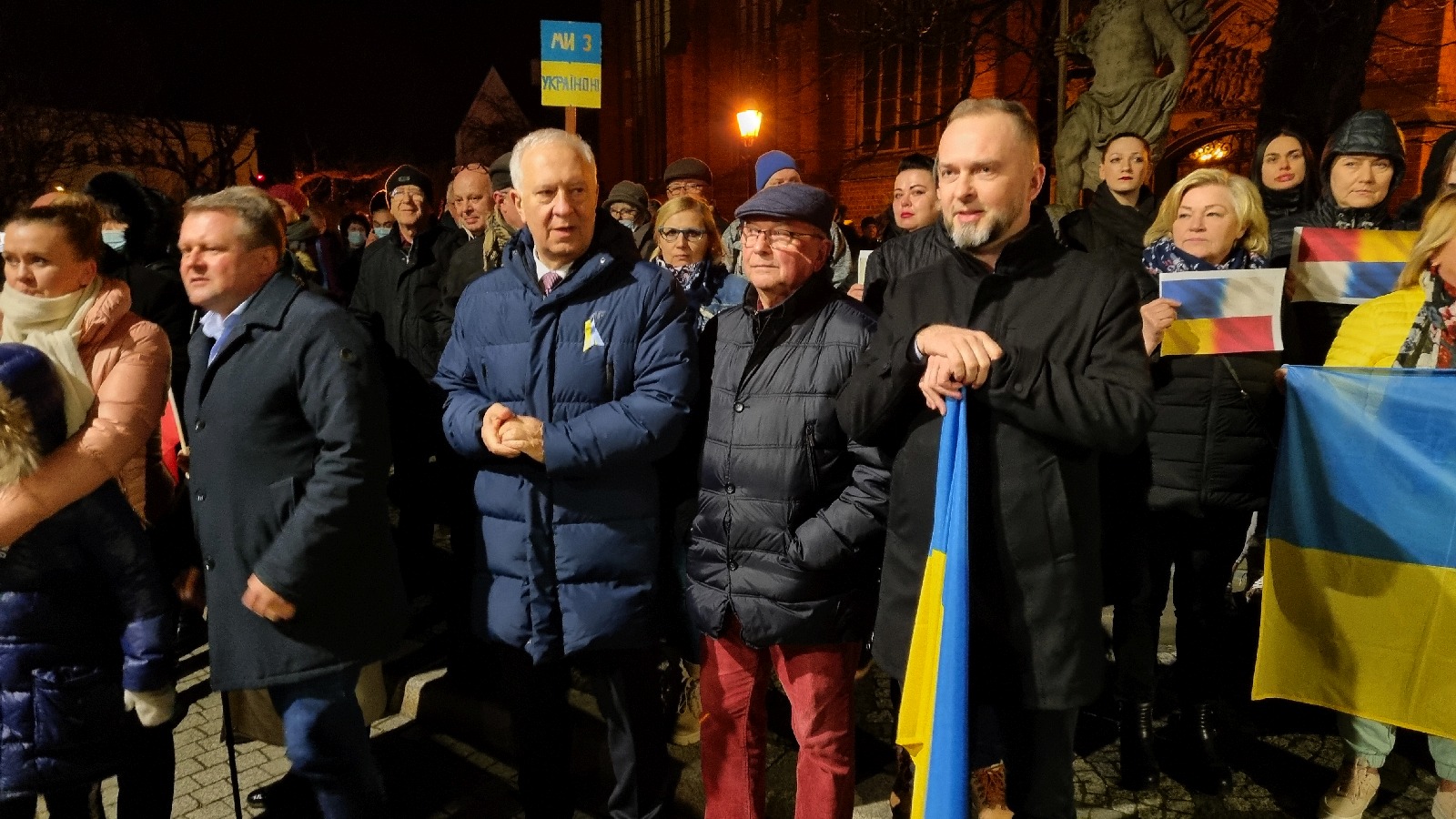 Wiec poparcia dla Ukrainy, która stanęła w obliczu wojny