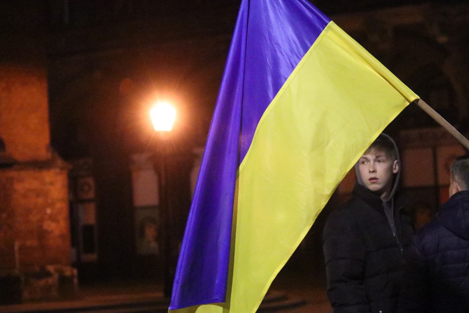 Wiec poparcia dla Ukrainy, która stanęła w obliczu wojny