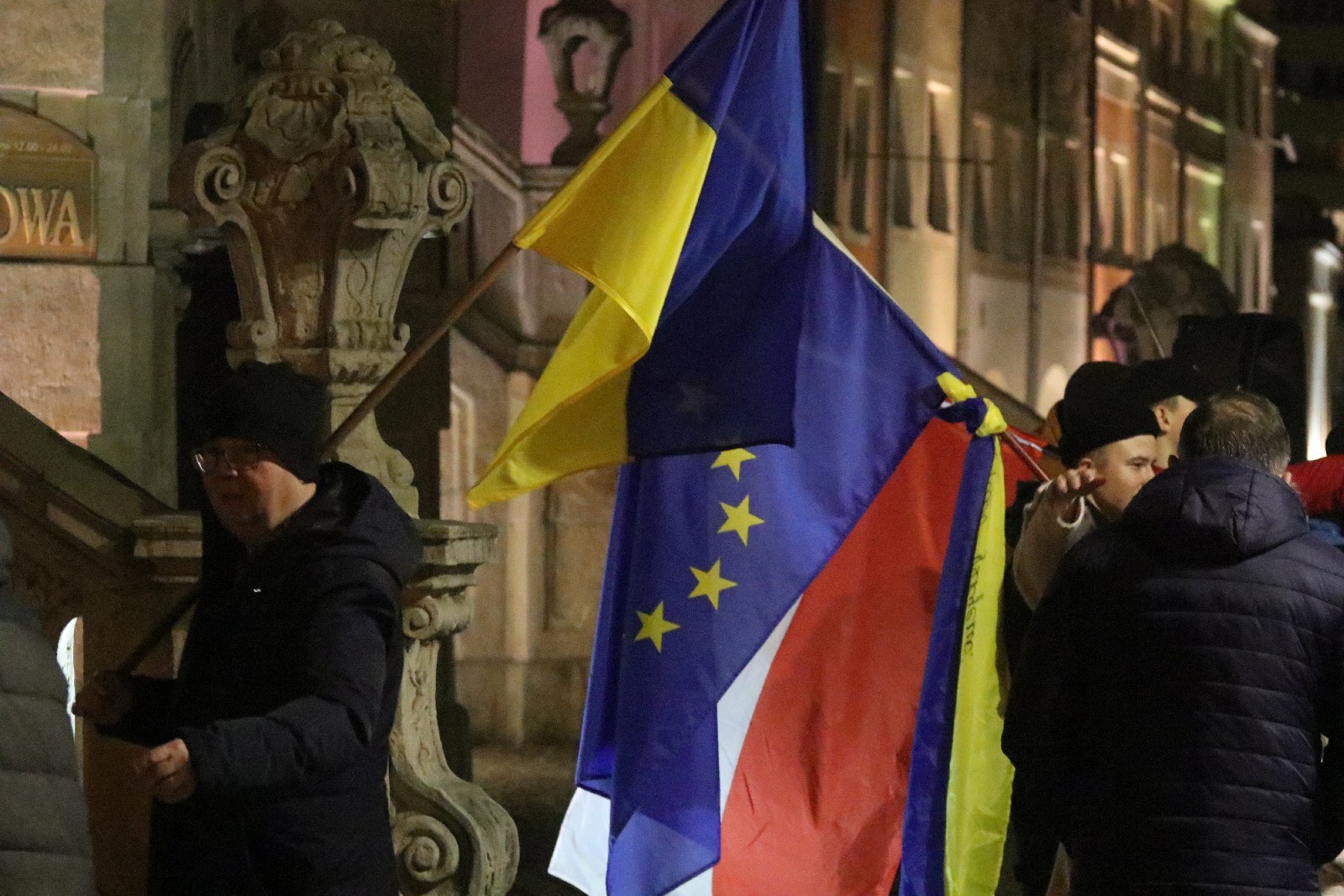 Wiec poparcia dla Ukrainy, która stanęła w obliczu wojny