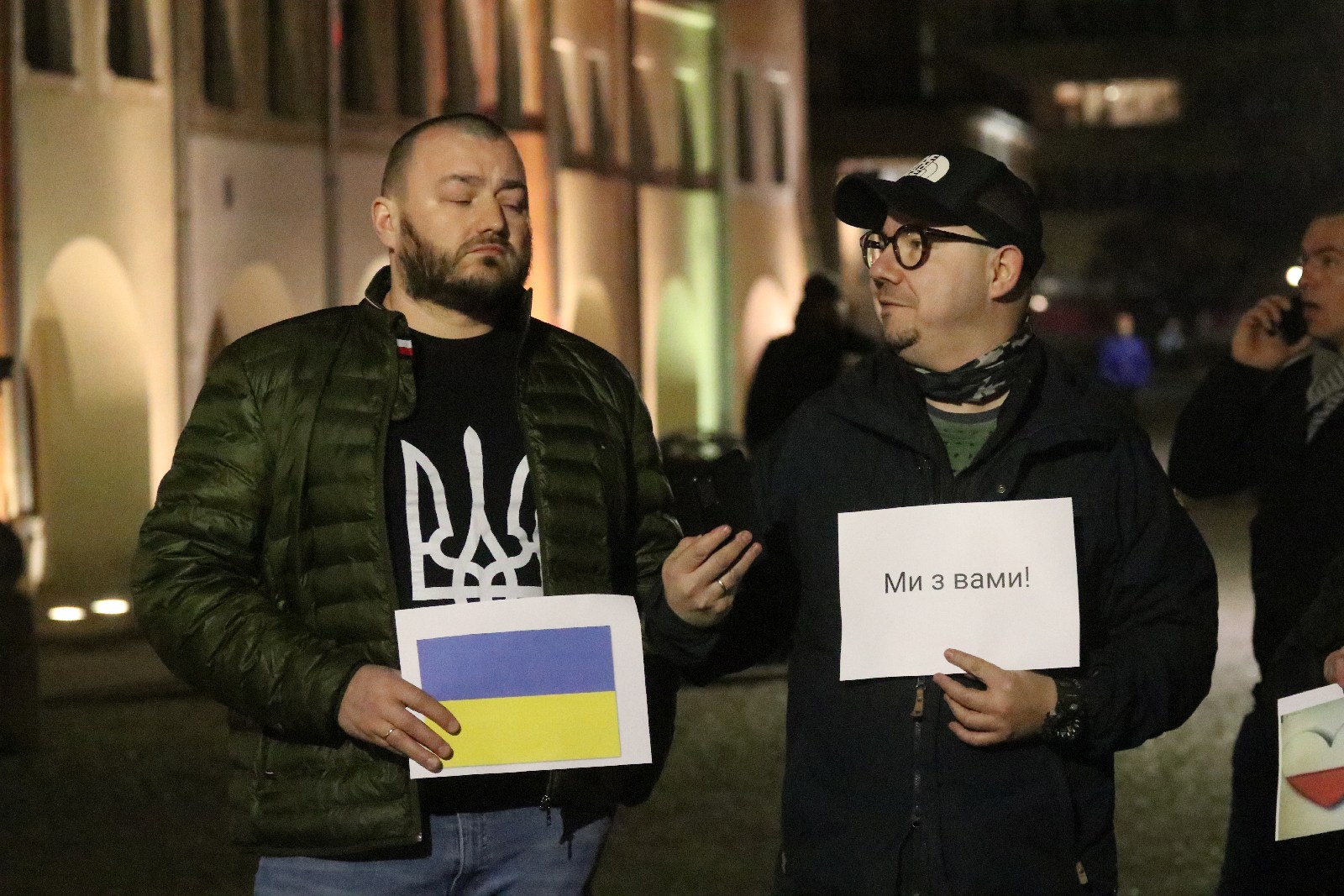 Wiec poparcia dla Ukrainy, która stanęła w obliczu wojny