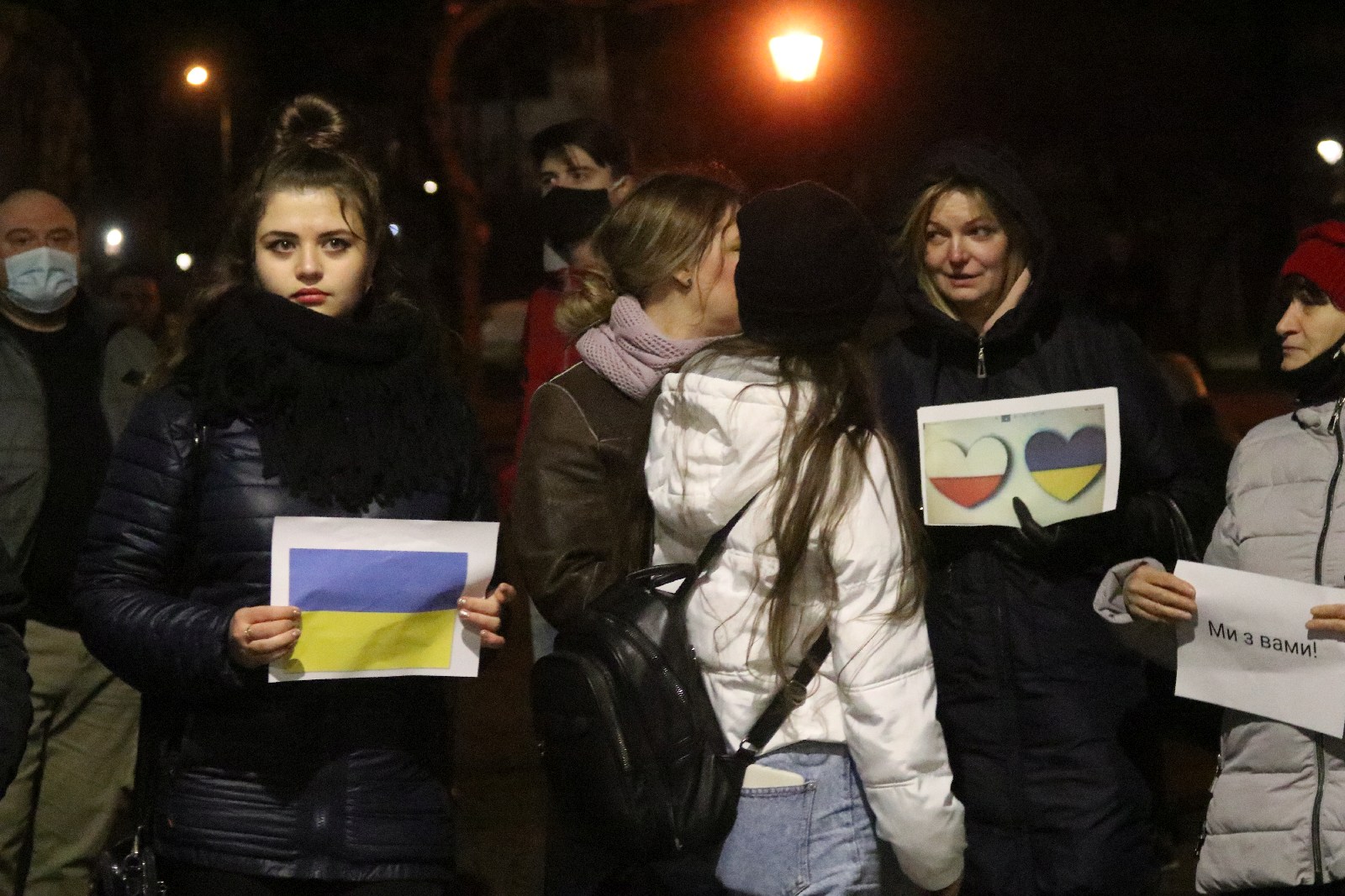 Wiec poparcia dla Ukrainy, która stanęła w obliczu wojny
