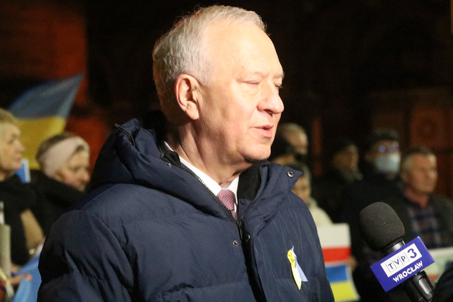 Wiec poparcia dla Ukrainy, która stanęła w obliczu wojny