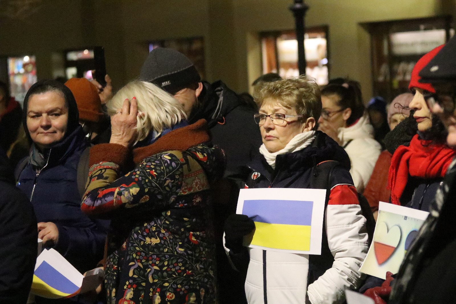 Wiec poparcia dla Ukrainy, która stanęła w obliczu wojny
