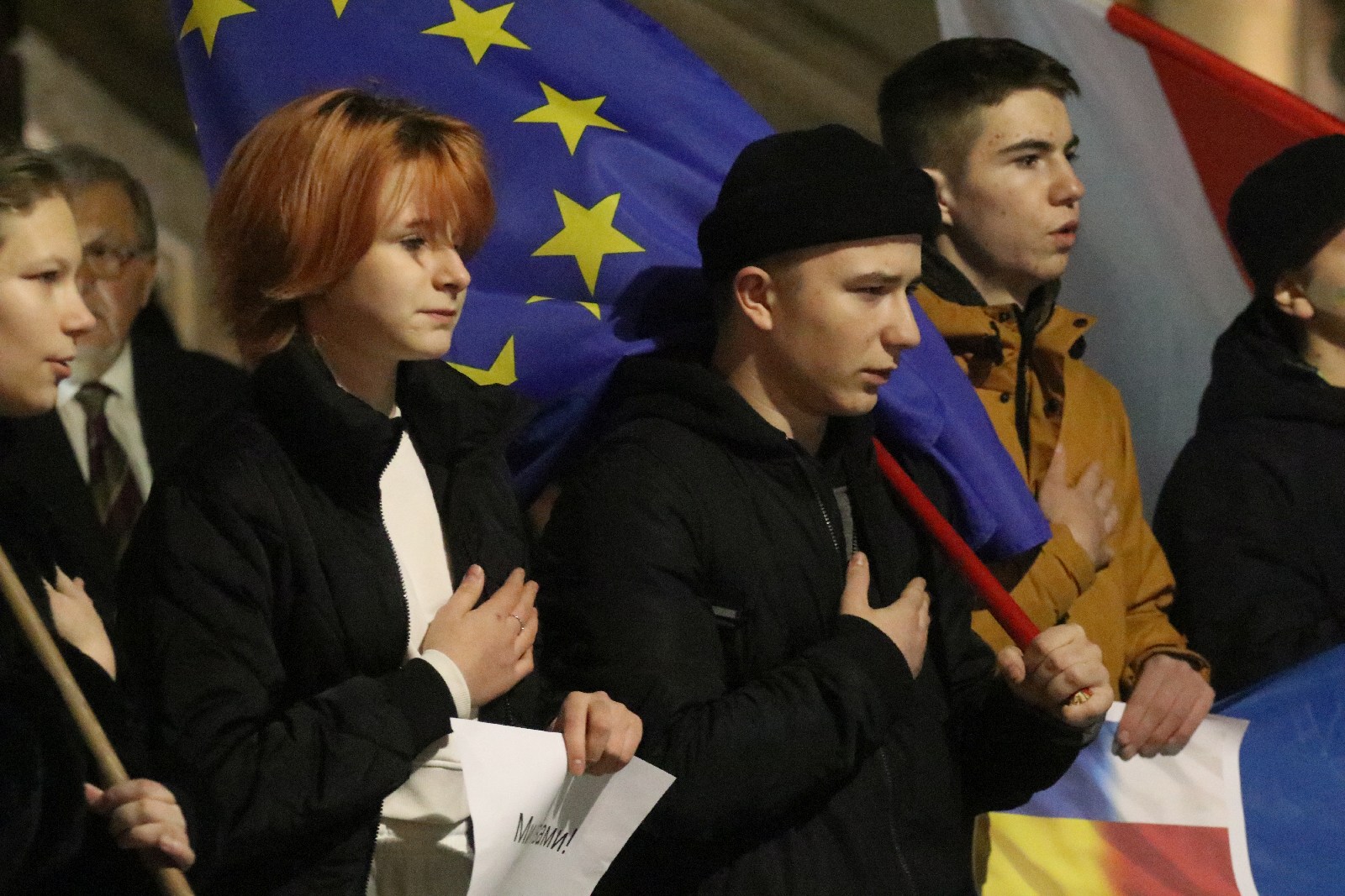 Wiec poparcia dla Ukrainy, która stanęła w obliczu wojny