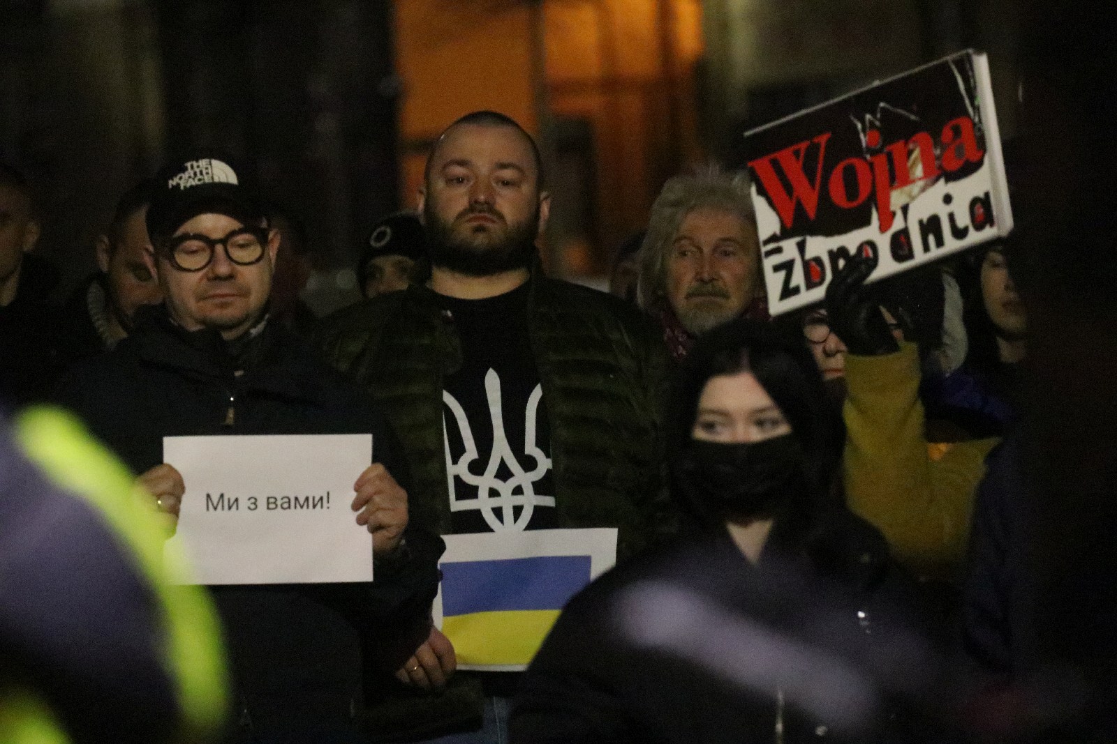 Wiec poparcia dla Ukrainy, która stanęła w obliczu wojny