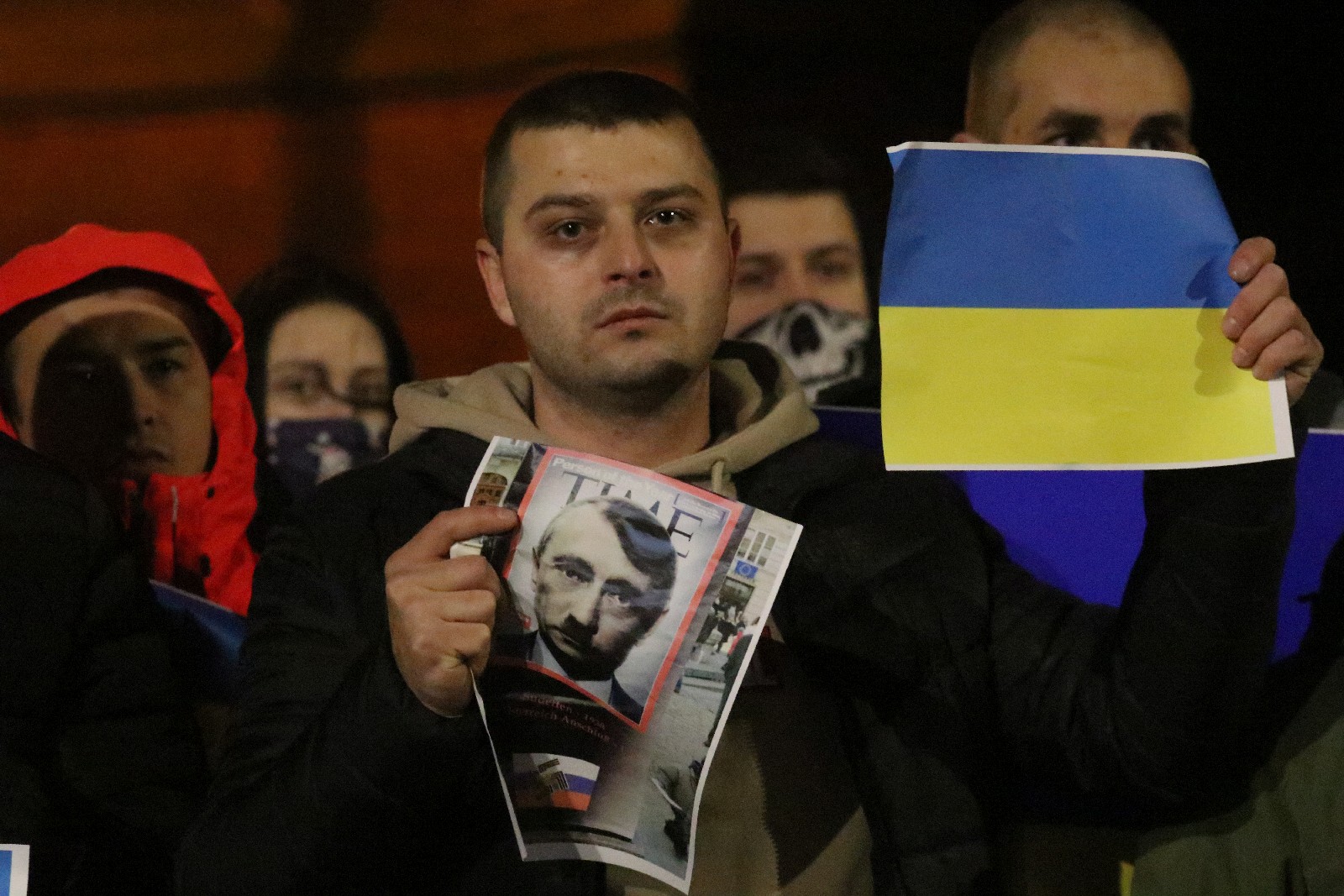 Wiec poparcia dla Ukrainy, która stanęła w obliczu wojny