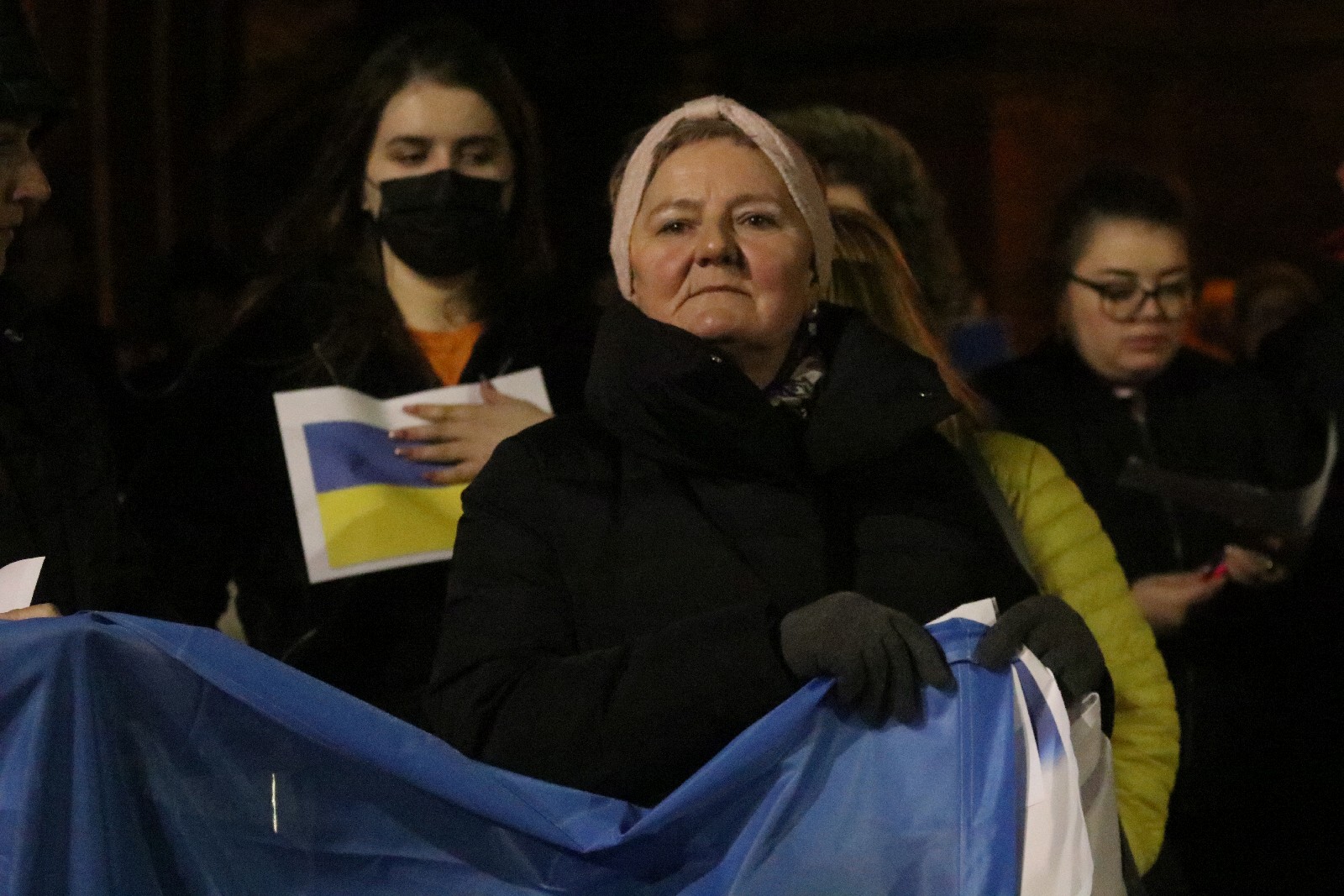 Wiec poparcia dla Ukrainy, która stanęła w obliczu wojny