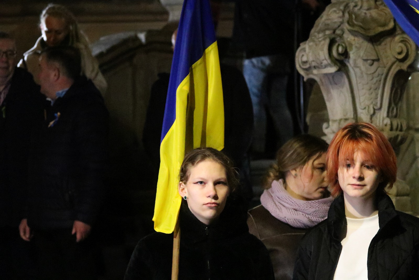 Wiec poparcia dla Ukrainy, która stanęła w obliczu wojny