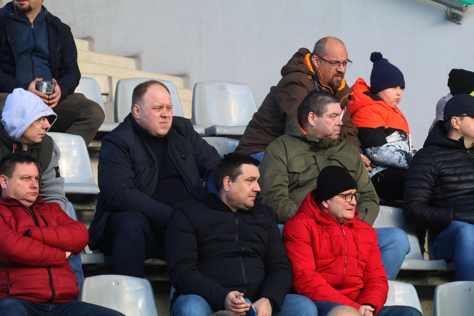 Kibice na stadionie Miedzi podczas meczu ze Stomilem Olsztyn