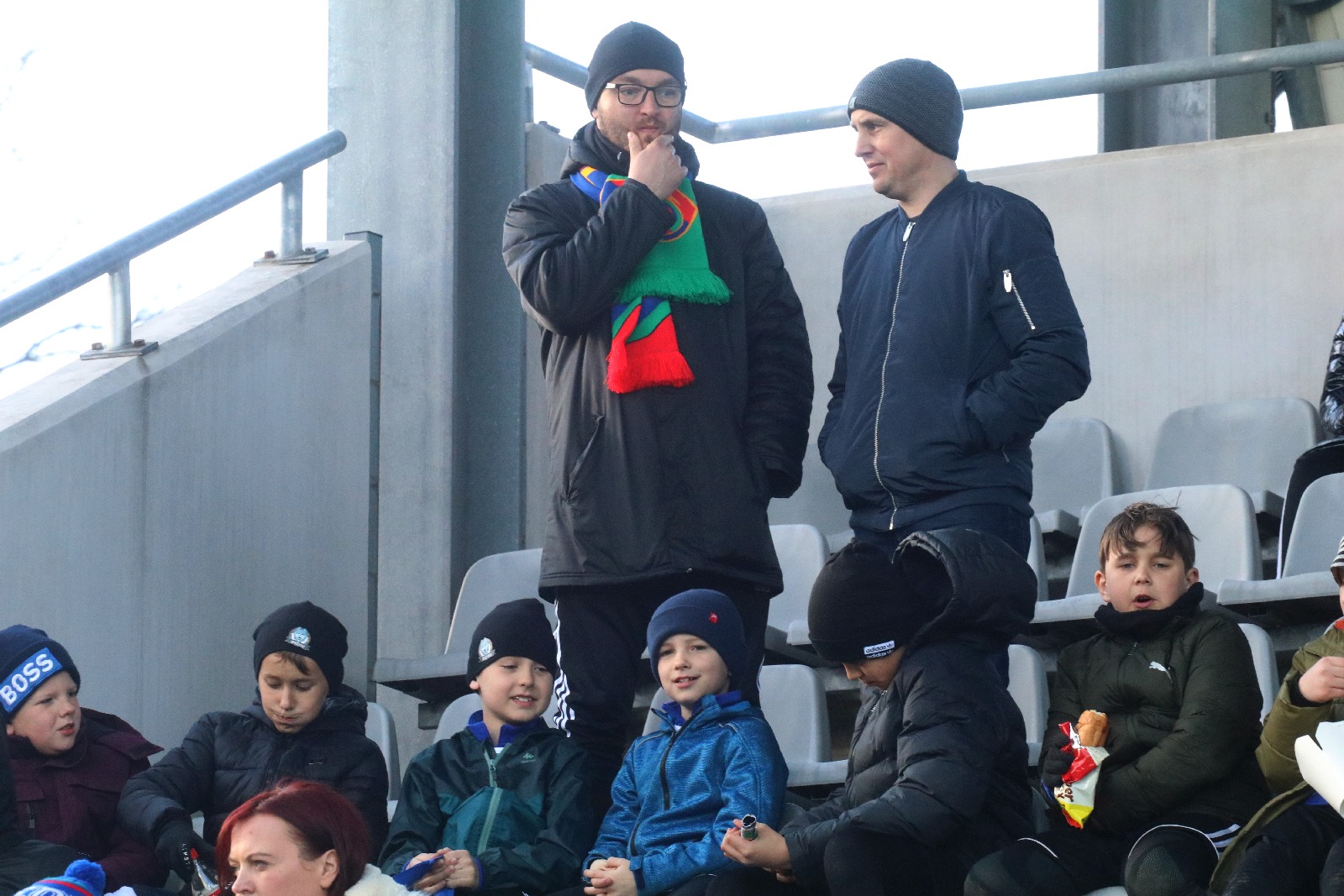 Kibice na stadionie Miedzi podczas meczu ze Stomilem Olsztyn
