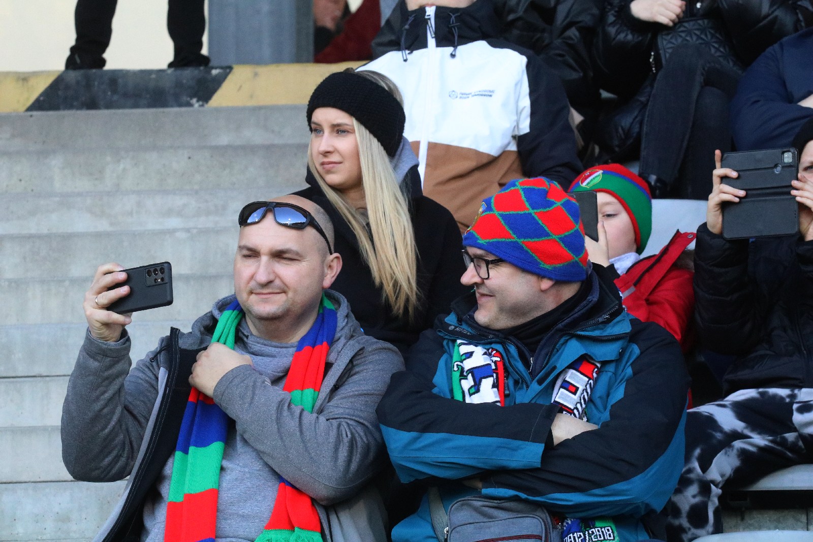 Kibice na stadionie Miedzi podczas meczu ze Stomilem Olsztyn