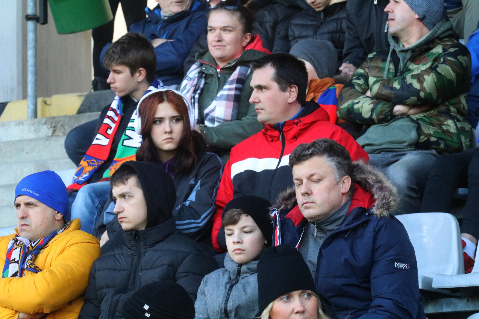 Kibice na stadionie Miedzi podczas meczu ze Stomilem Olsztyn
