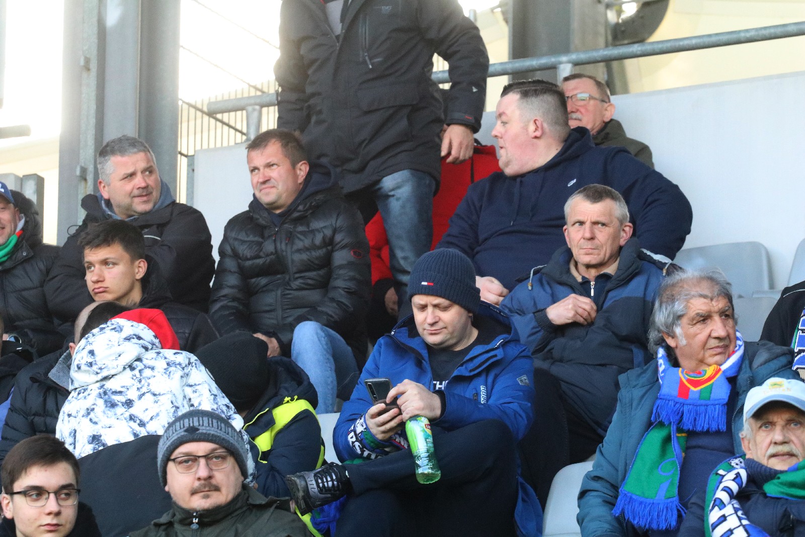 Kibice na stadionie Miedzi podczas meczu ze Stomilem Olsztyn