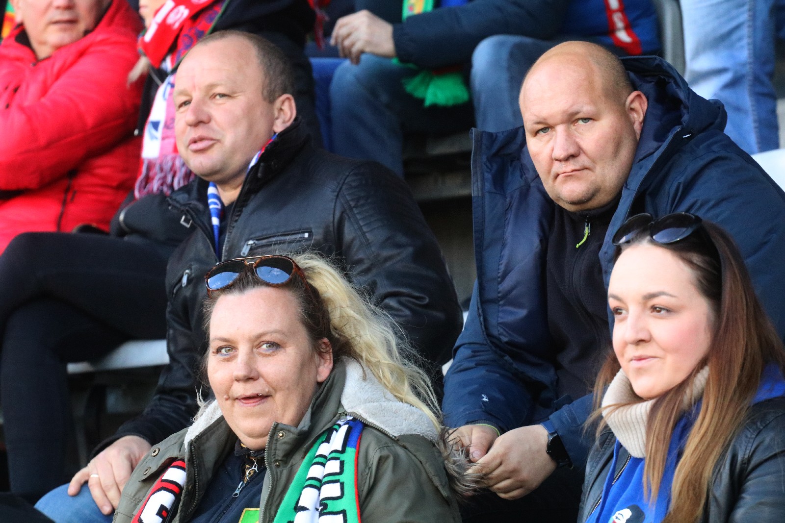 Kibice na stadionie Miedzi podczas meczu ze Stomilem Olsztyn
