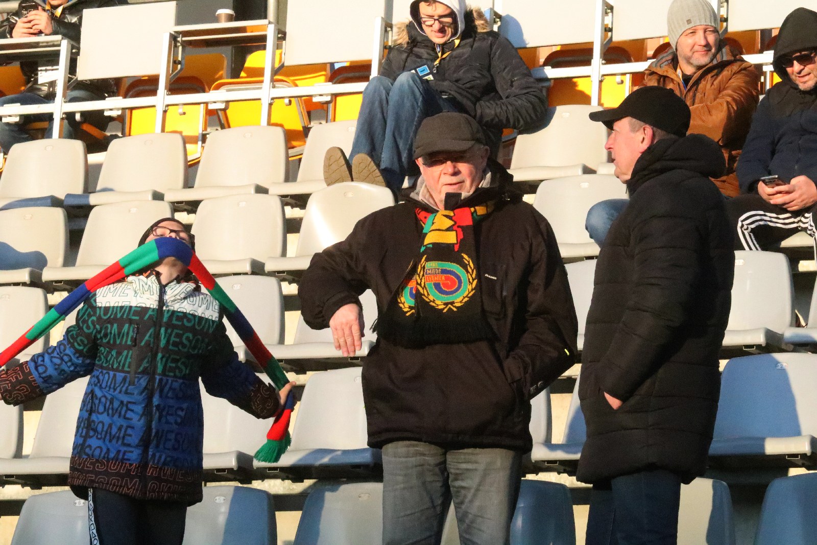 Kibice na stadionie Miedzi podczas meczu ze Stomilem Olsztyn