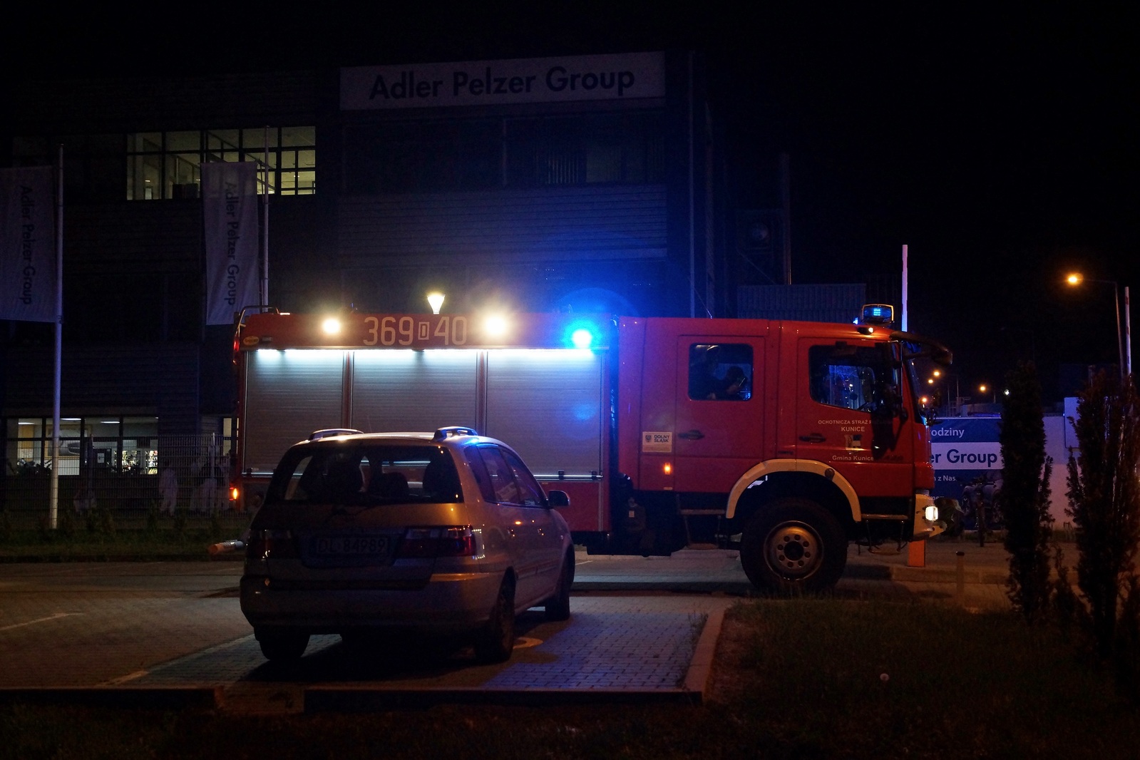 Pożar hali produkcyjnej firmy Adler w LSSE