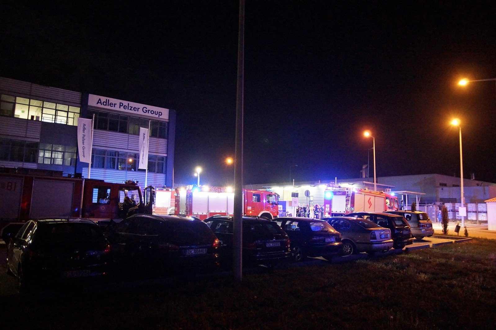 Pożar hali produkcyjnej firmy Adler w LSSE