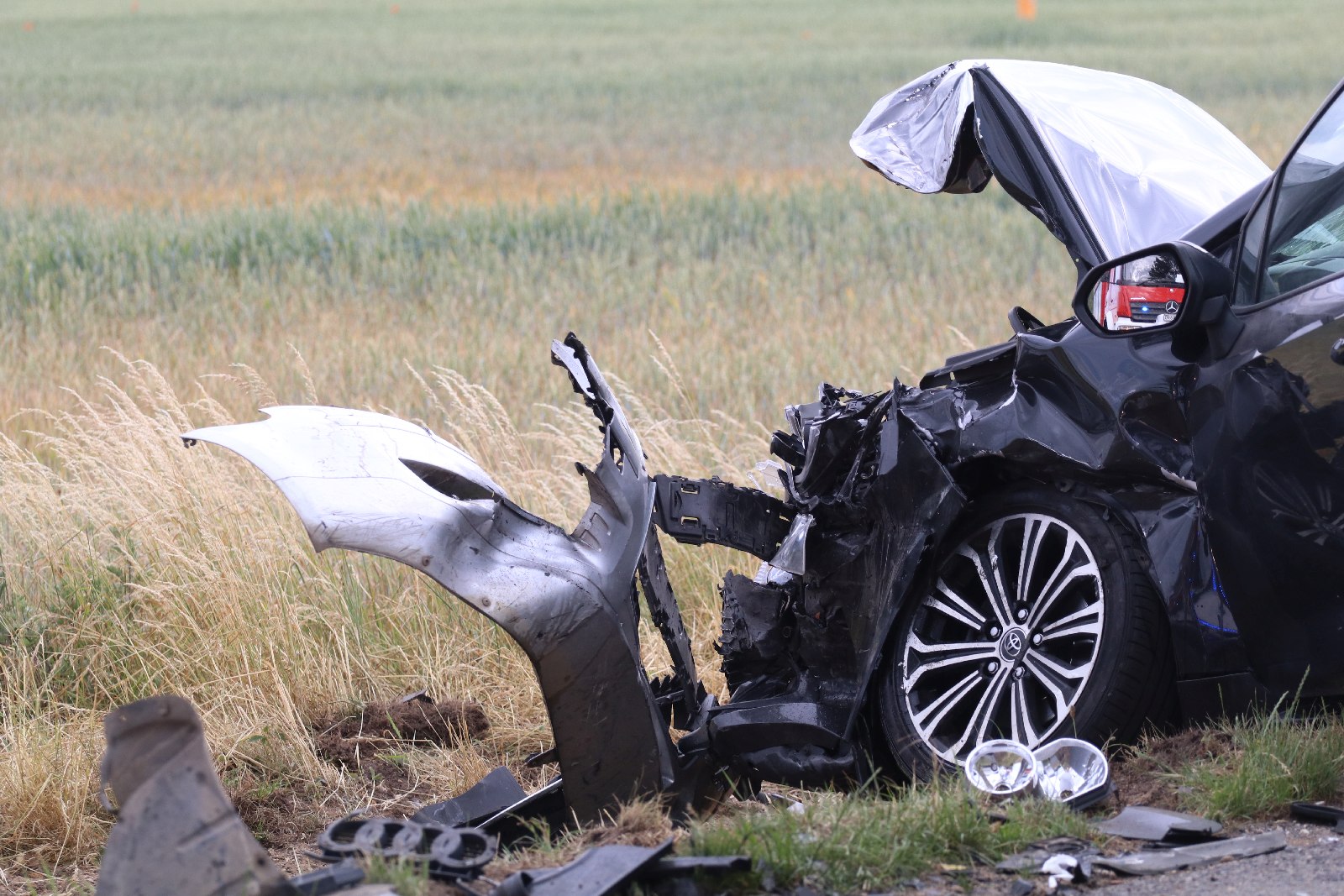 Punto, Audi i Toyota skasowane. Trzy osoby w szpitalu