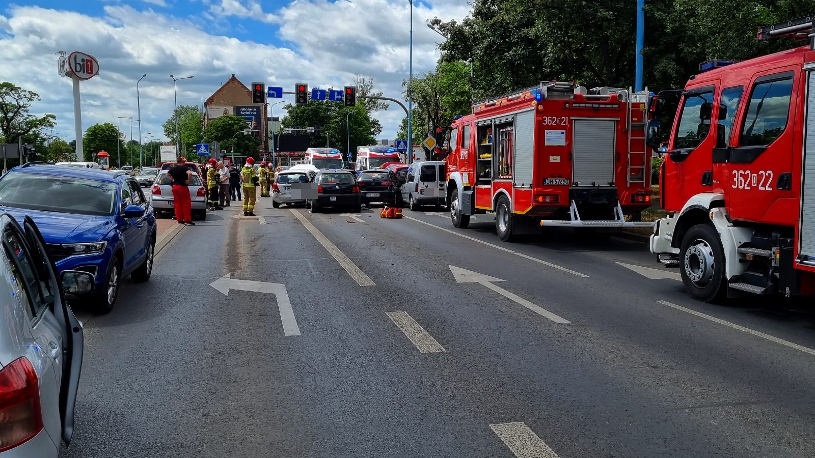 Potężny karambol na Alei Piłsudskiego