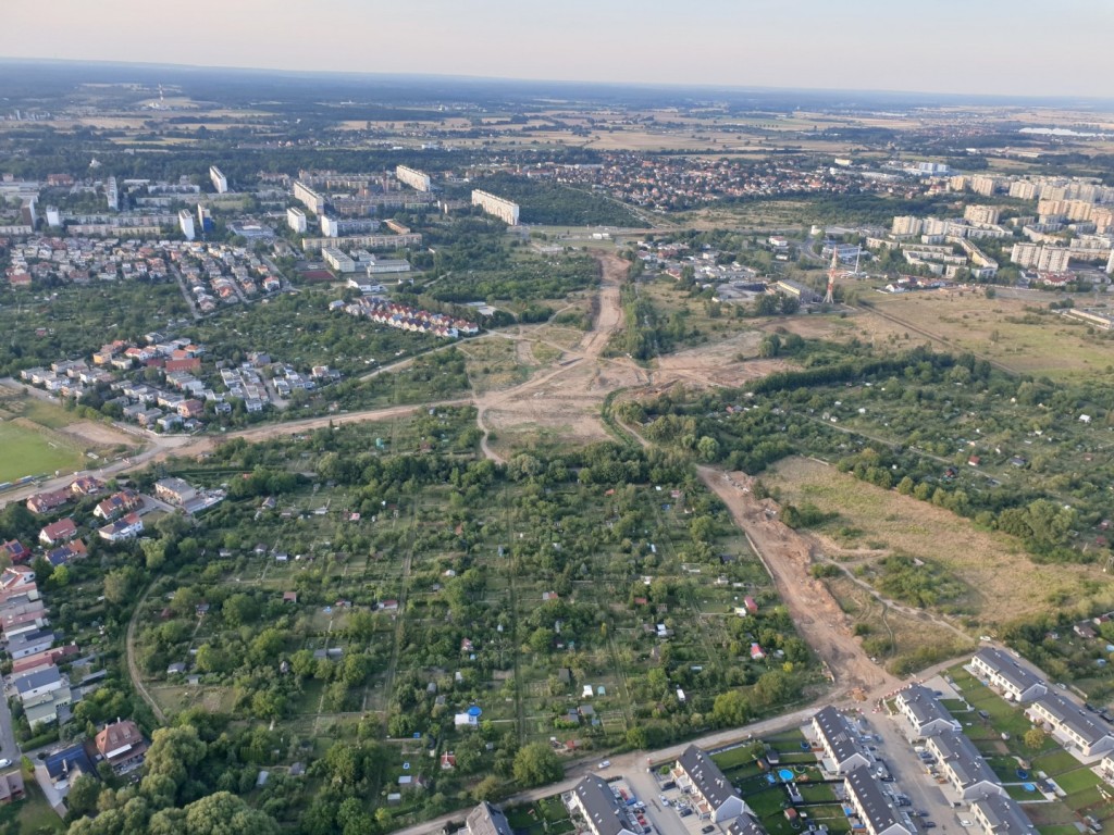 Tak przebiega praca na budowie zbiorczej drogi południowej
