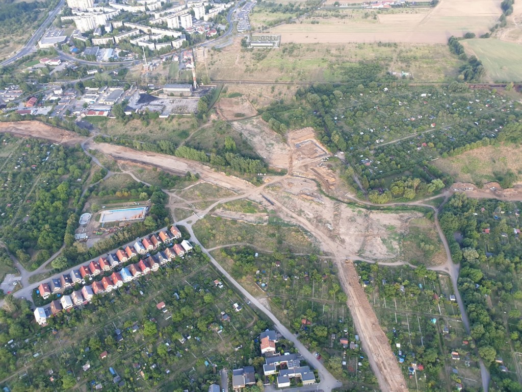 Tak przebiega praca na budowie zbiorczej drogi południowej