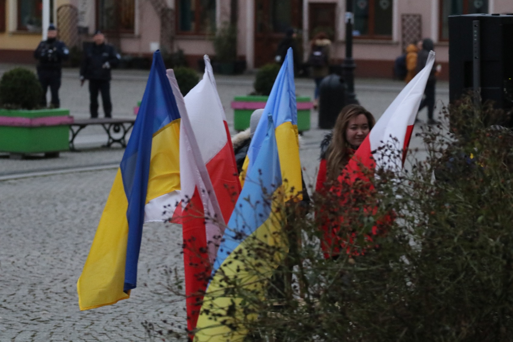 Pokojowo wyrazili wsparcie i solidarność z walczącą Ukrainą
