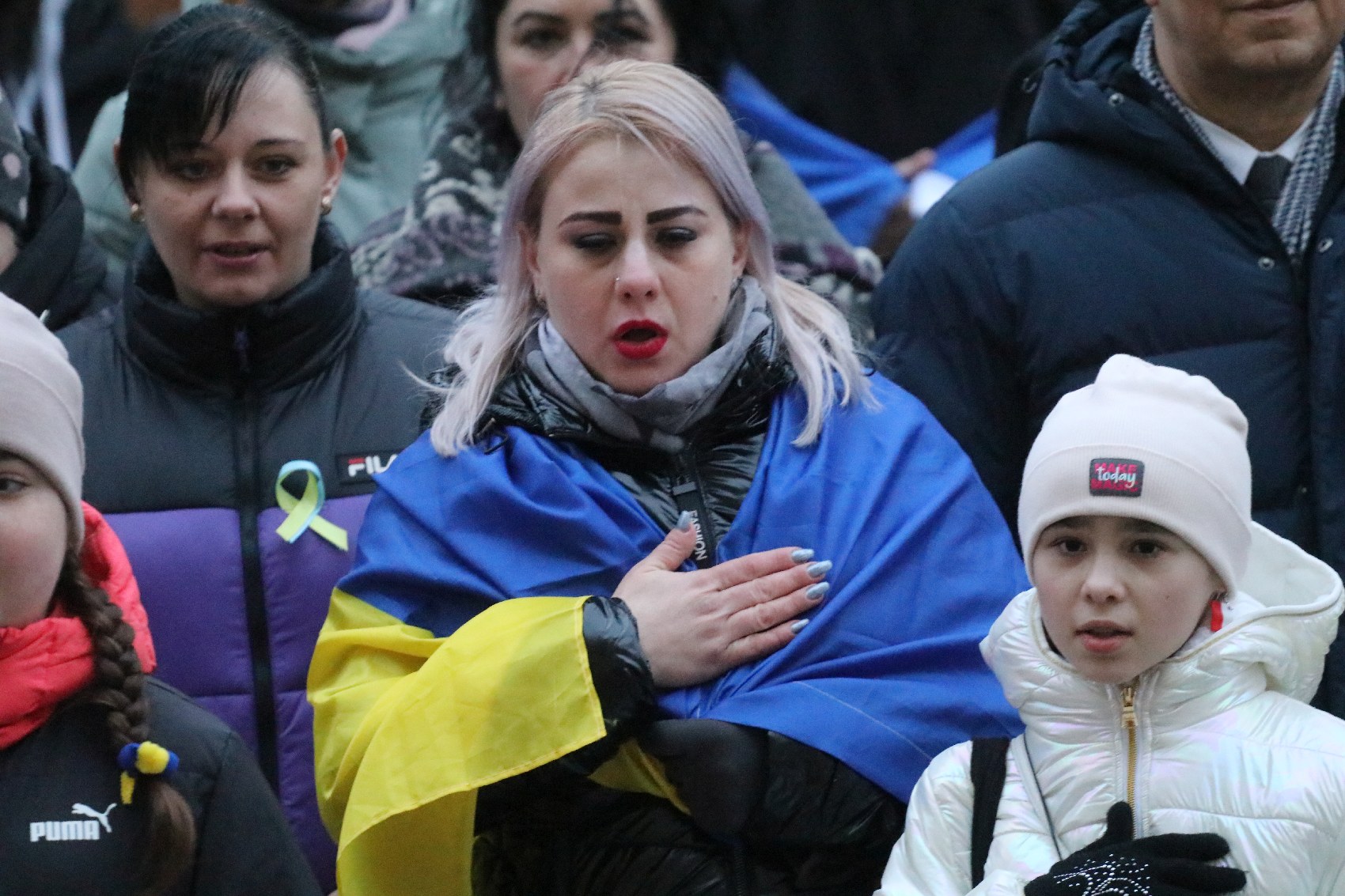 Pokojowo wyrazili wsparcie i solidarność z walczącą Ukrainą