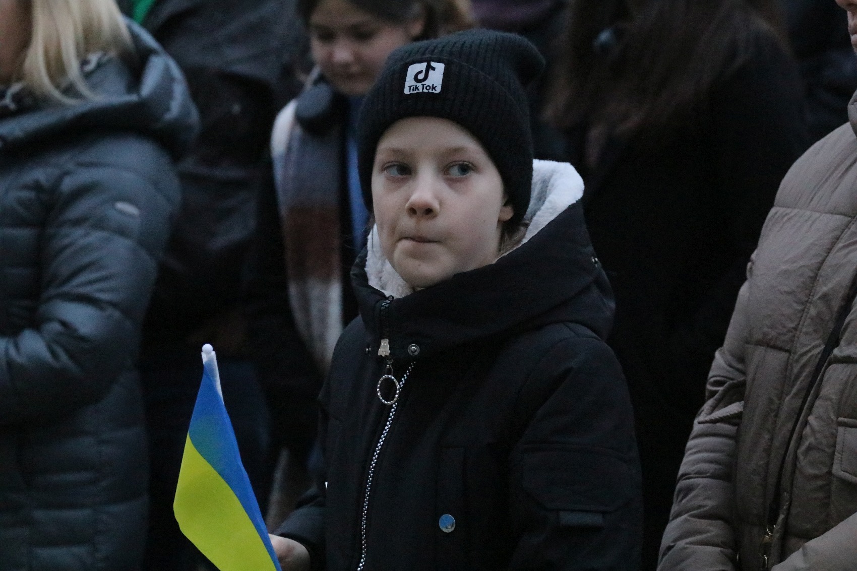 Pokojowo wyrazili wsparcie i solidarność z walczącą Ukrainą