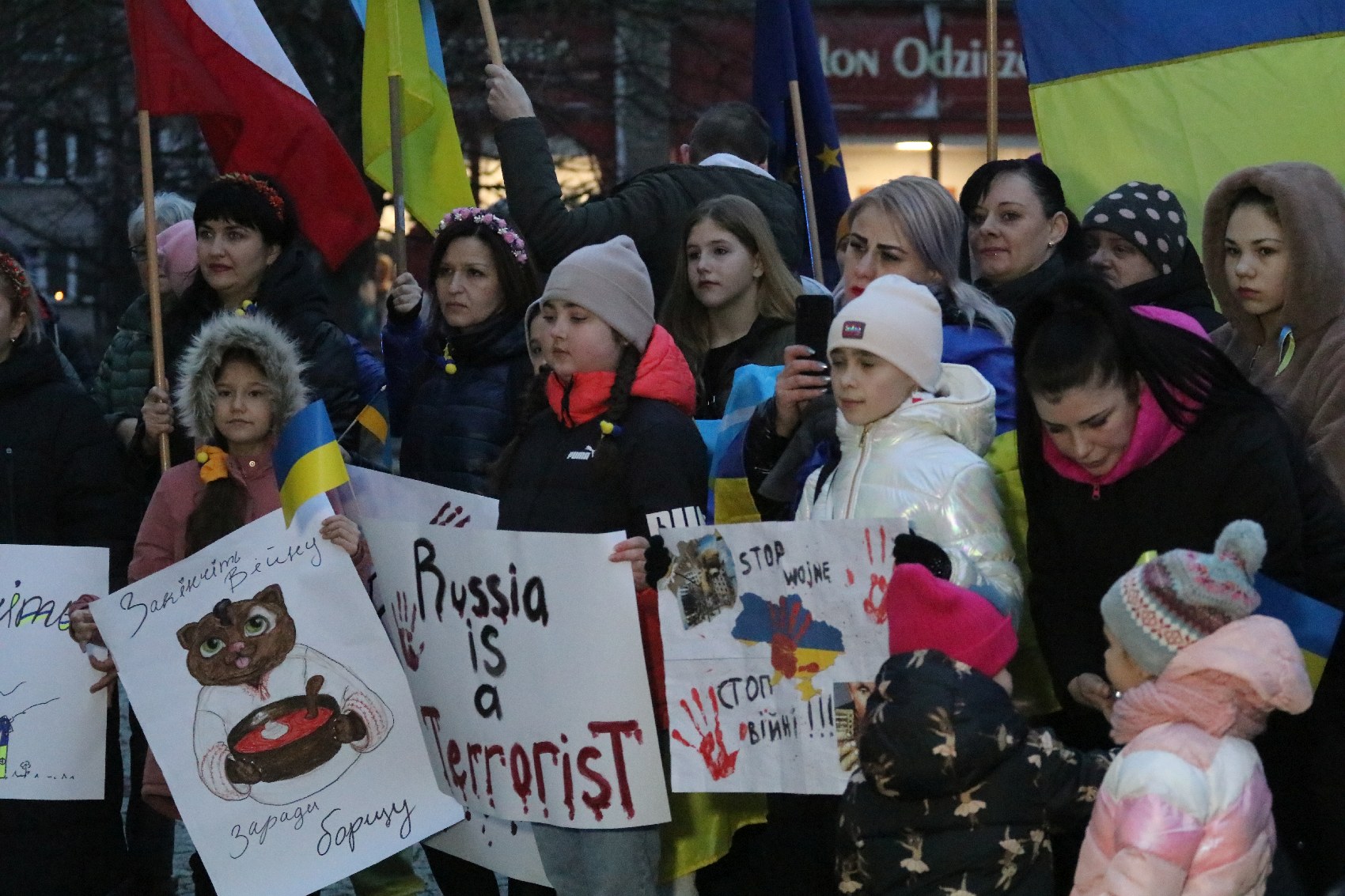 Pokojowo wyrazili wsparcie i solidarność z walczącą Ukrainą