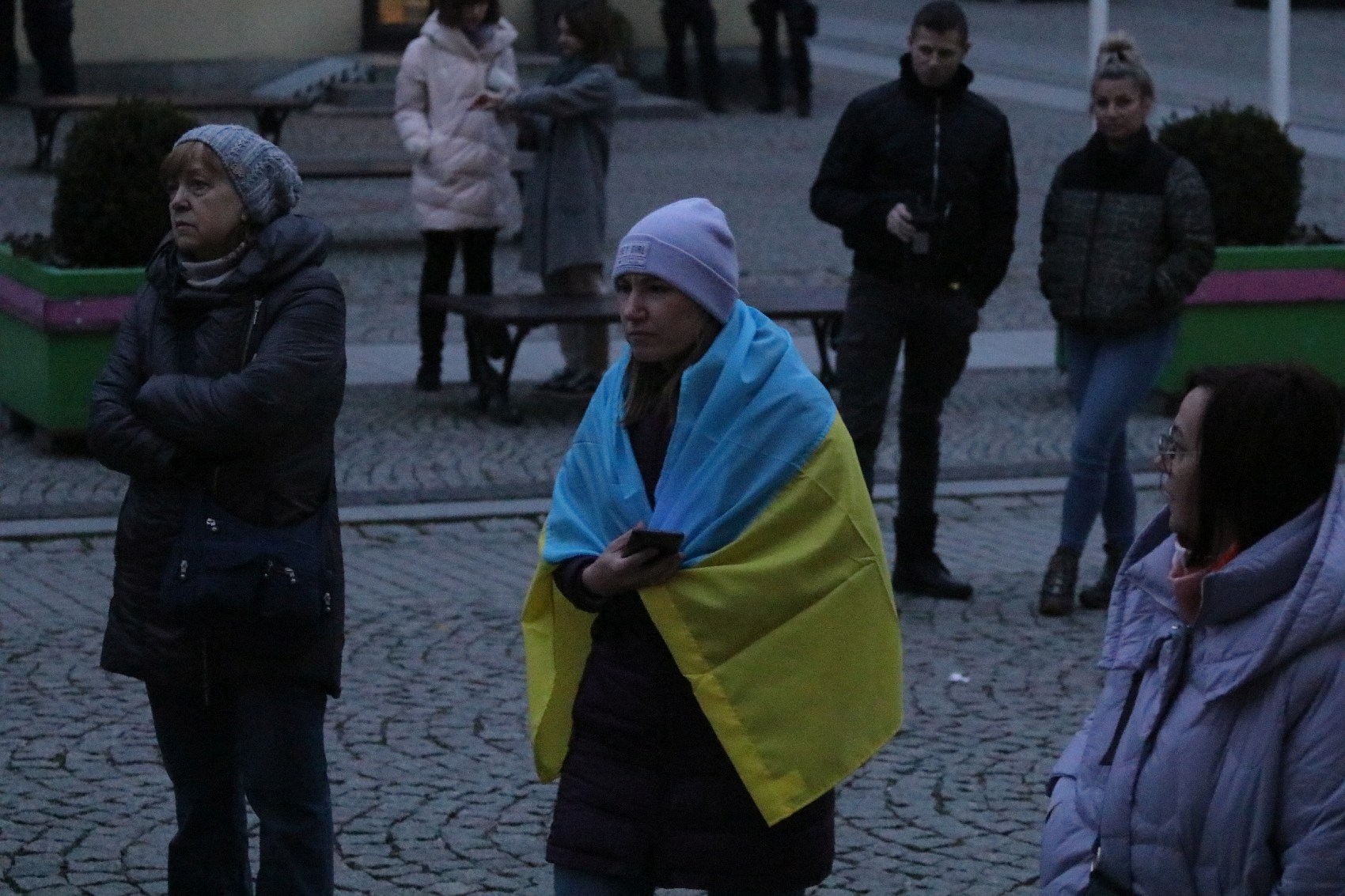 Pokojowo wyrazili wsparcie i solidarność z walczącą Ukrainą
