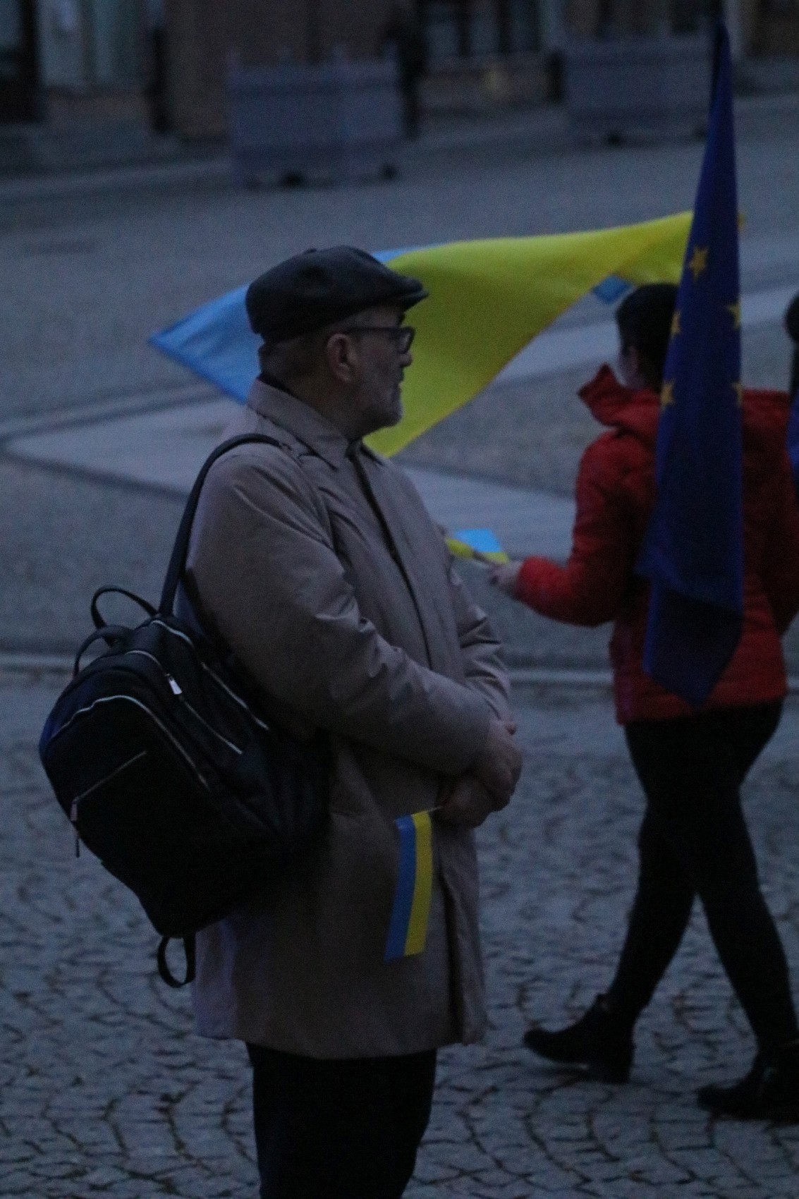 Pokojowo wyrazili wsparcie i solidarność z walczącą Ukrainą