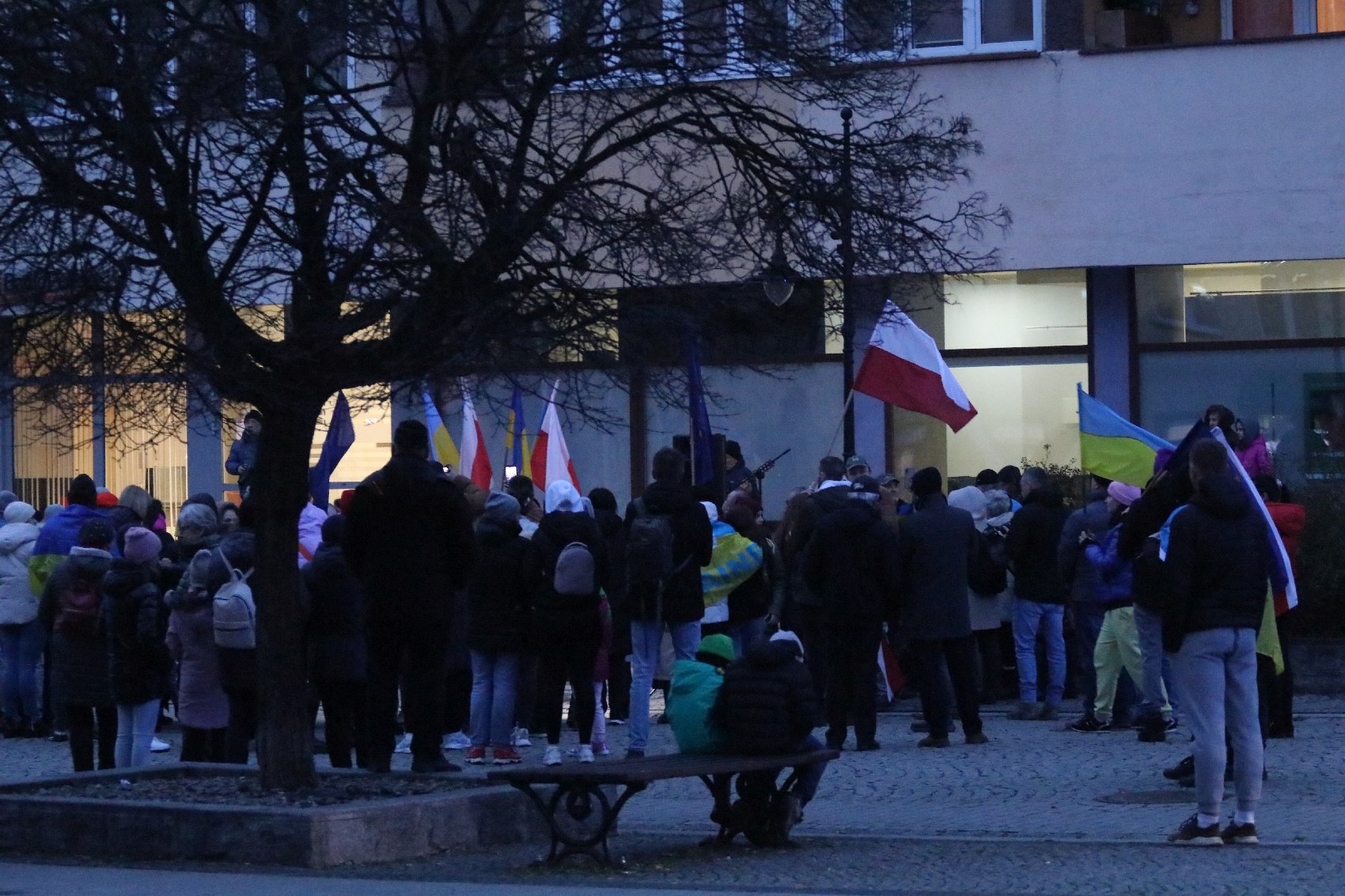 Pokojowo wyrazili wsparcie i solidarność z walczącą Ukrainą