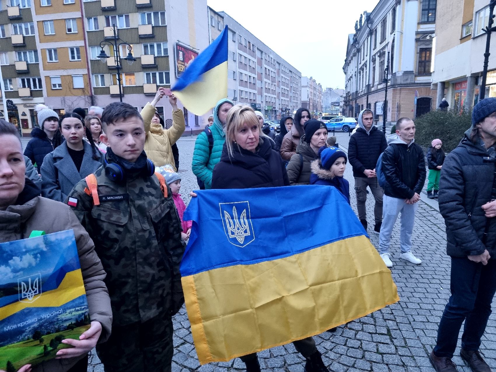 Pokojowo wyrazili wsparcie i solidarność z walczącą Ukrainą