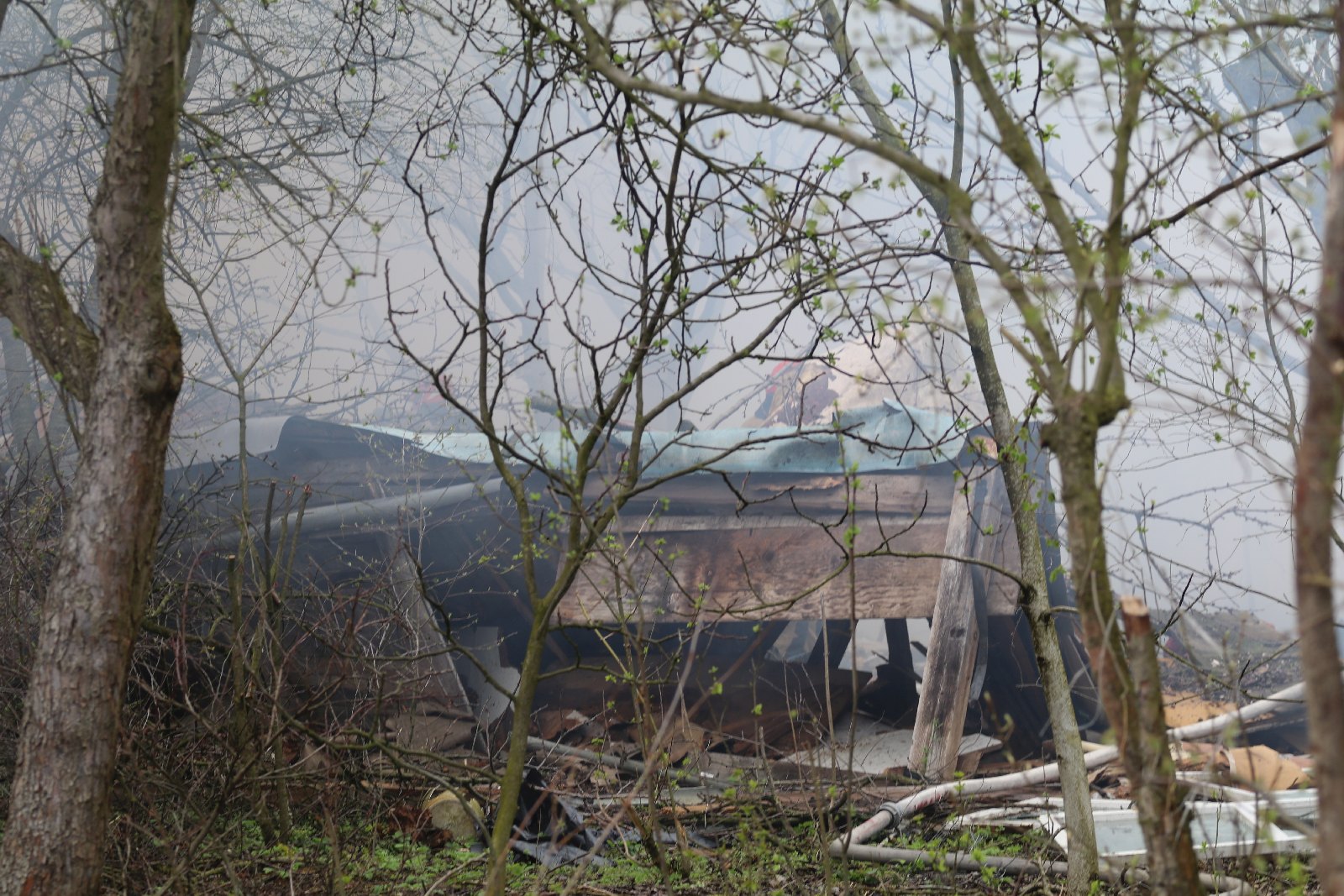 Pożar pustostanów przy ulicy Monterskiej