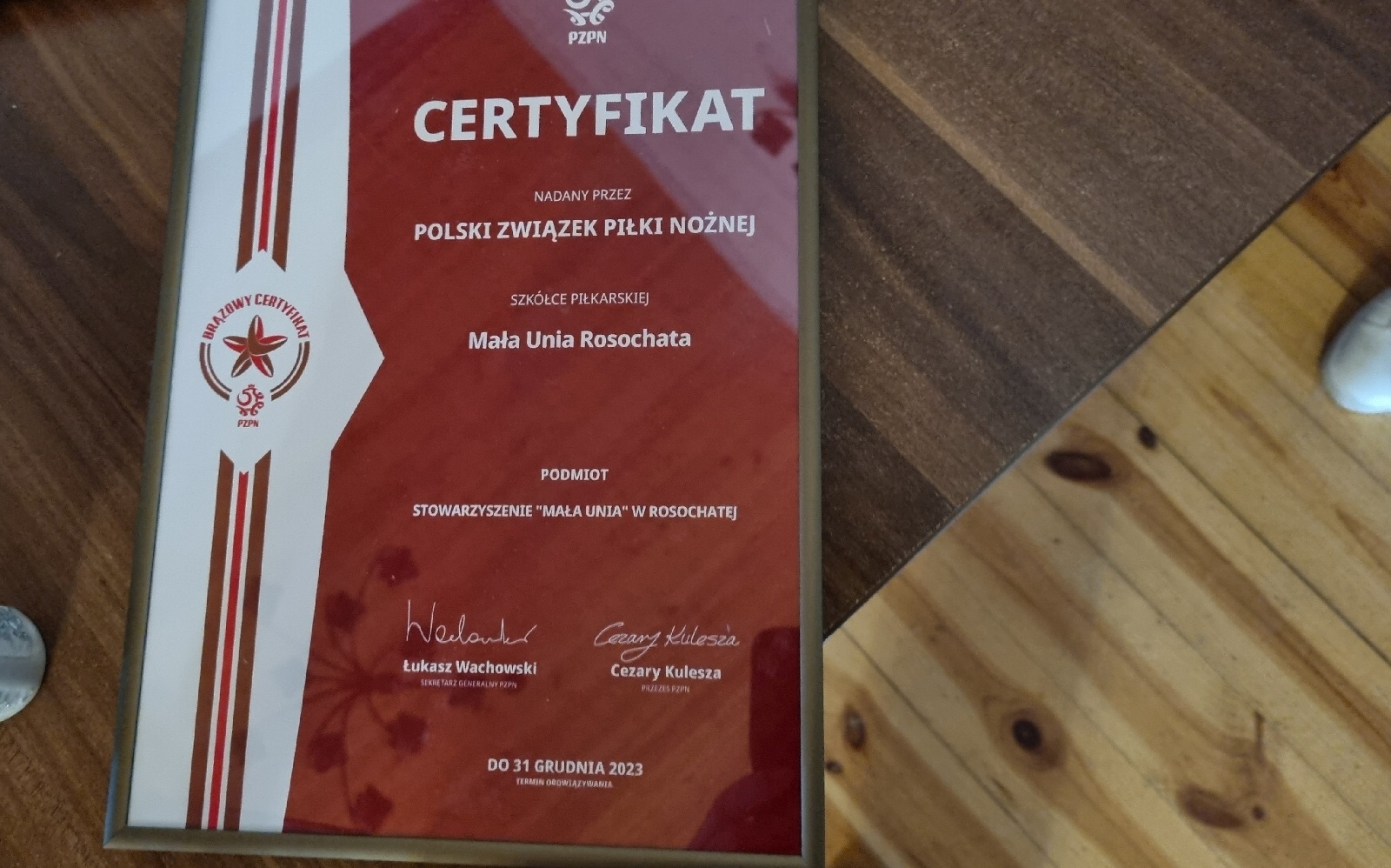 Uroczystość wręczenia Brązowego Certyfikatu PZPN