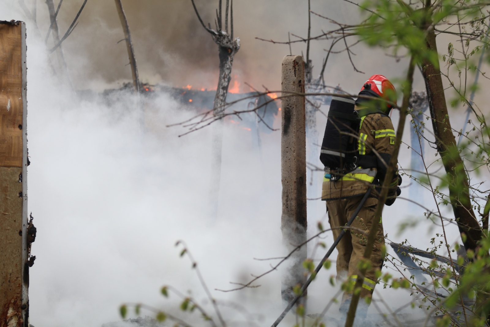 Pożar pustostanów przy ulicy Monterskiej