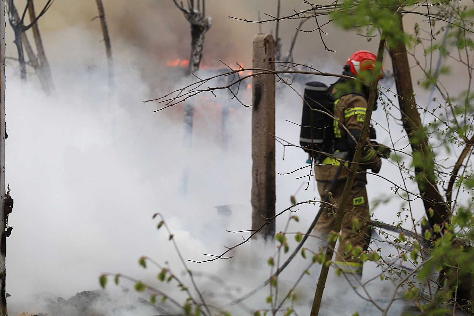 Pożar pustostanów przy ulicy Monterskiej