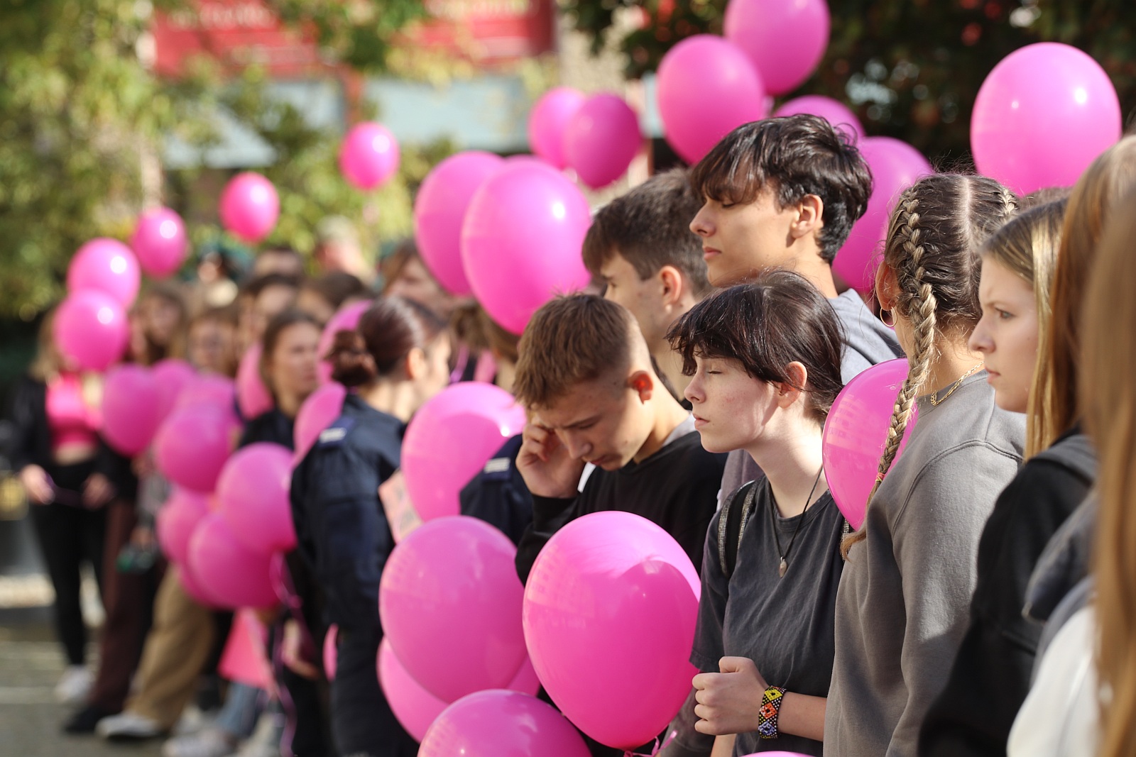 Z różowymi balonami i orkiestrą policyjną maszerowali ku zdrowiu