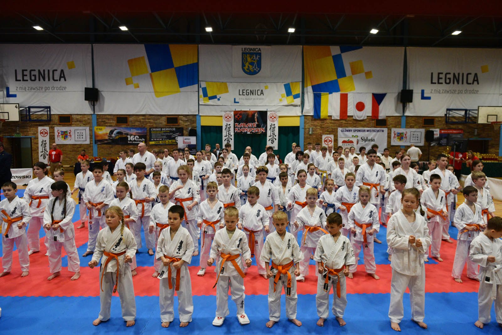 W hali sportowej przy ulicy Lotniczej walczą młodzi karatecy